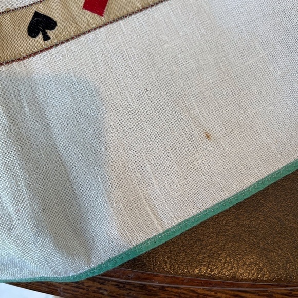 Vintage Card Themed Linen Tablecloth for a Card-Table - Picture 13 of 15